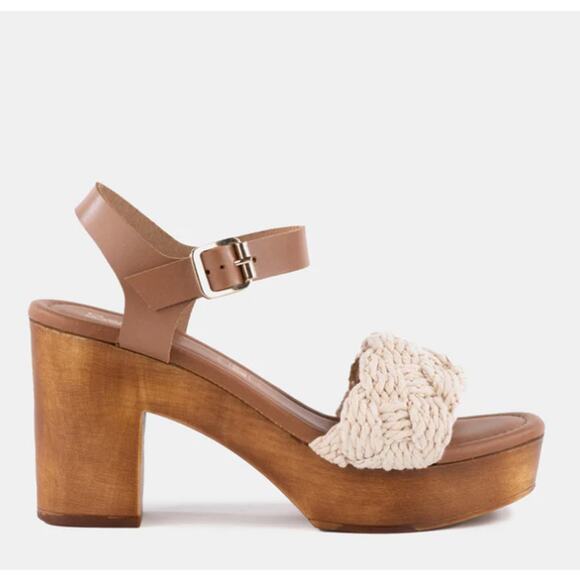 SEYCHELLES New in Box Jump for Joy Wooden Heel in Cognac and Macrame // 11 - Picture 2 of 12